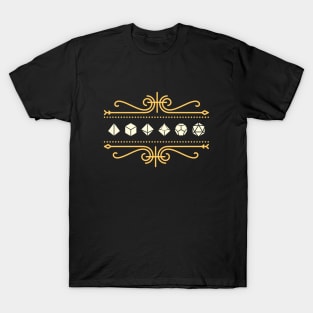 Gold Retro Victorian Polyhedral Dice Set Ornament T-Shirt